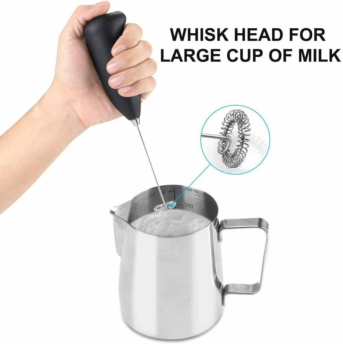 Electric Milk Frother Drink Foamer Whisk Mixer Stirrer Coffee Eggbeater Kitchen Image