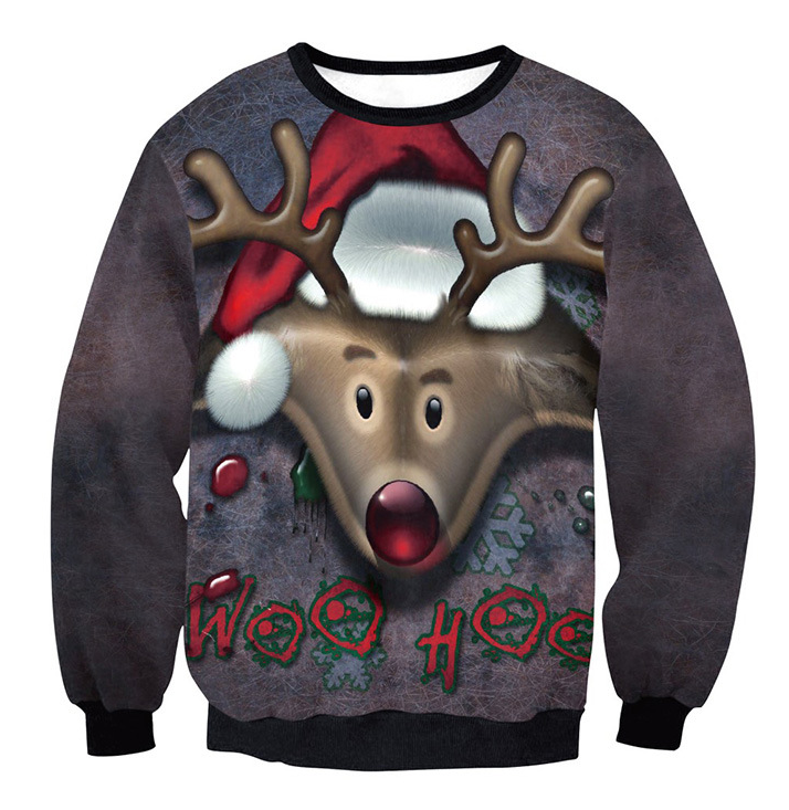 UGLY CHRISTMAS SWEATER Vacation Santa Elf Funny Womens Men Sweaters Tops Autumn Winter Clothing Image