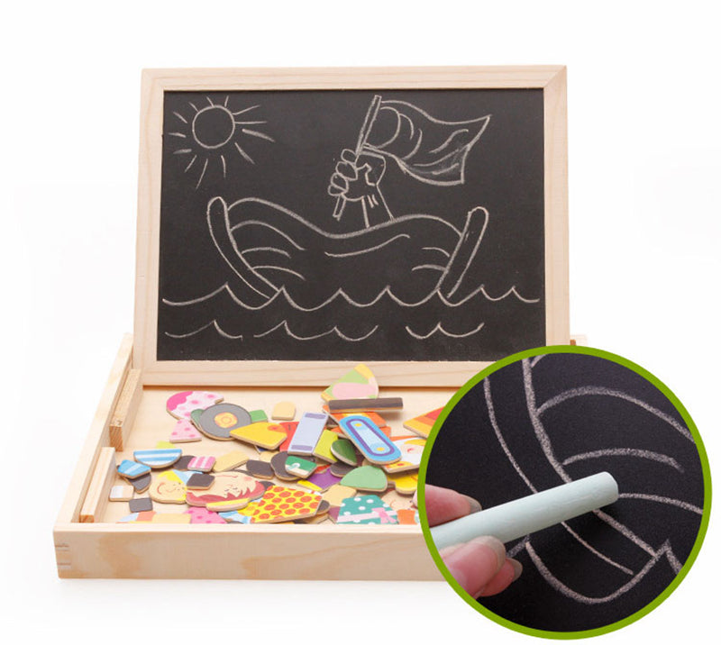 Multifunctional Magnetic Kids Puzzle Drawing Board Educational Toys Learning Wooden Puzzles Toys For Children Gift Image