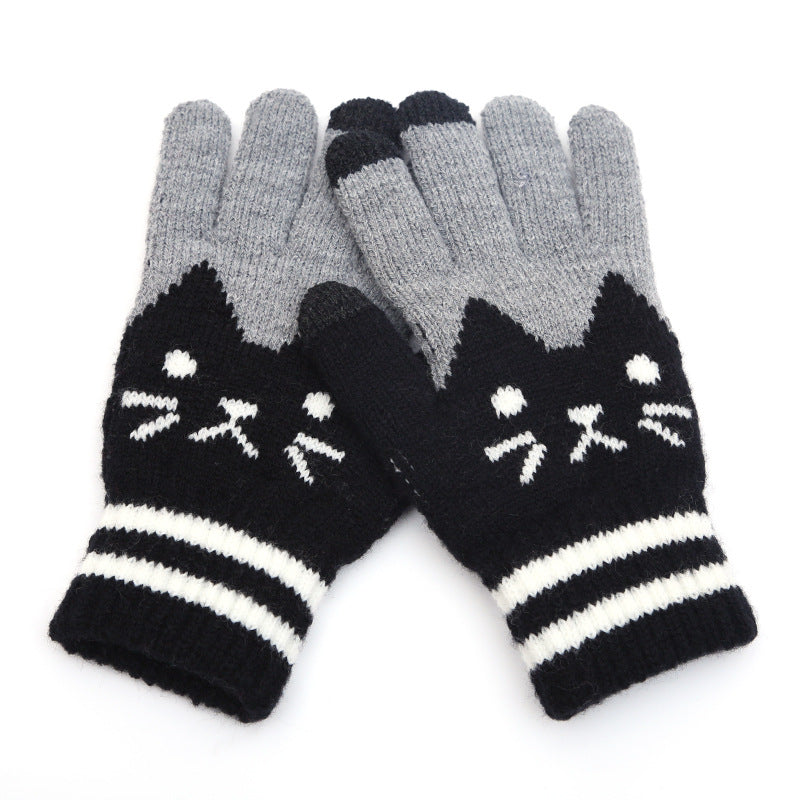 Couple knitted gloves touch screen gloves Image