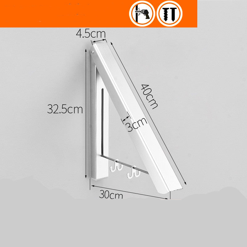 Punch-free Space Aluminum Foldable Invisible Folding Retractable Wall Hanger for Waterproof Hanging Underwear Coat Hanger Image