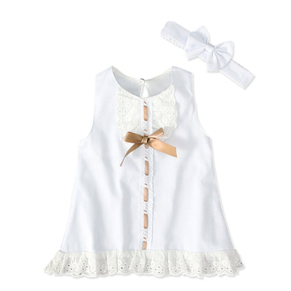 Girls baby sleeveless bow skirt