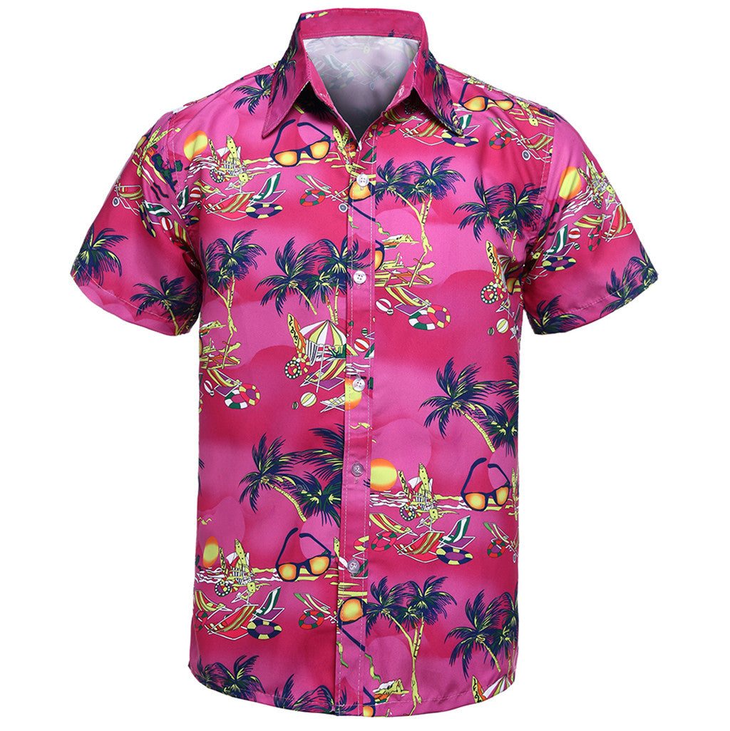 New Print Beach Shirt Summer Short Sleeve Shirt Image