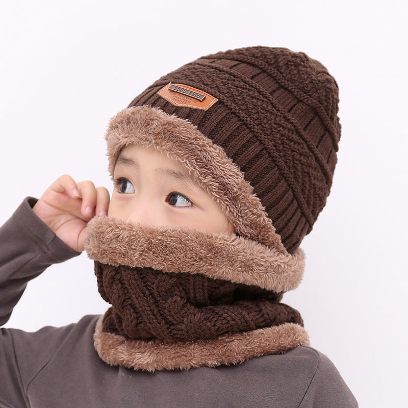 Warm knitted hat children's cap Image