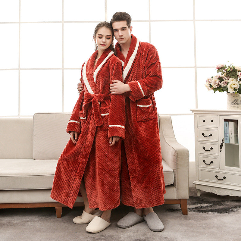 Women Pajamas Couple Gown Bathrobe Winter Robe Image