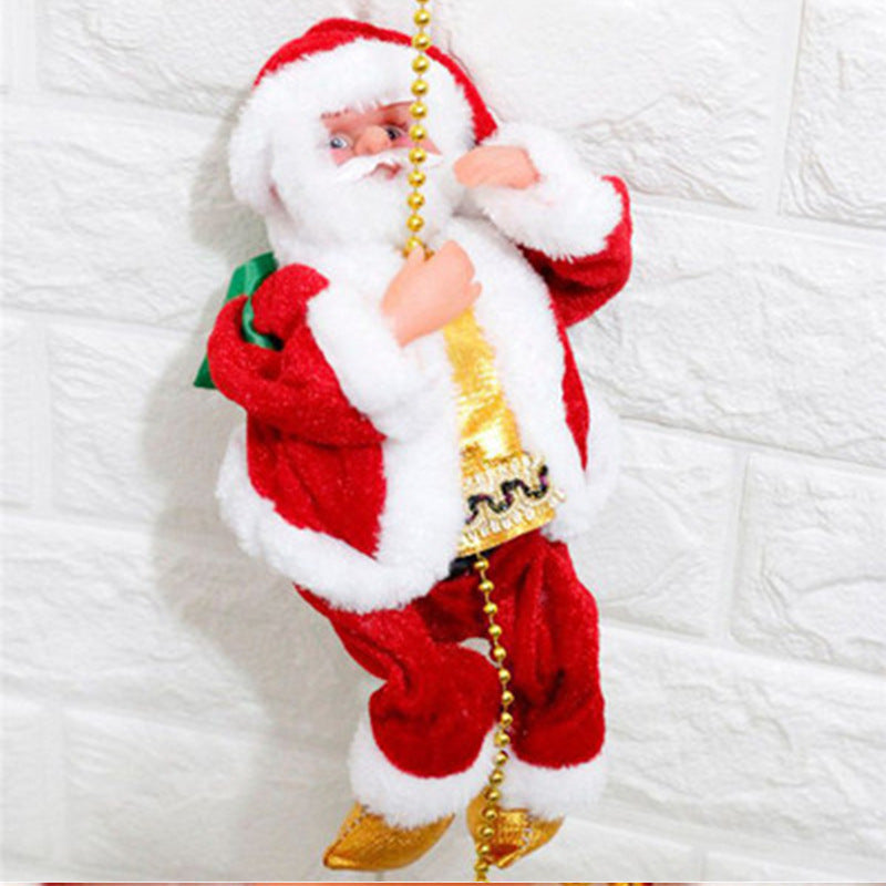 Climbing Ladder Electric Santa Claus Climbing Red Ladder Doll Toy Image