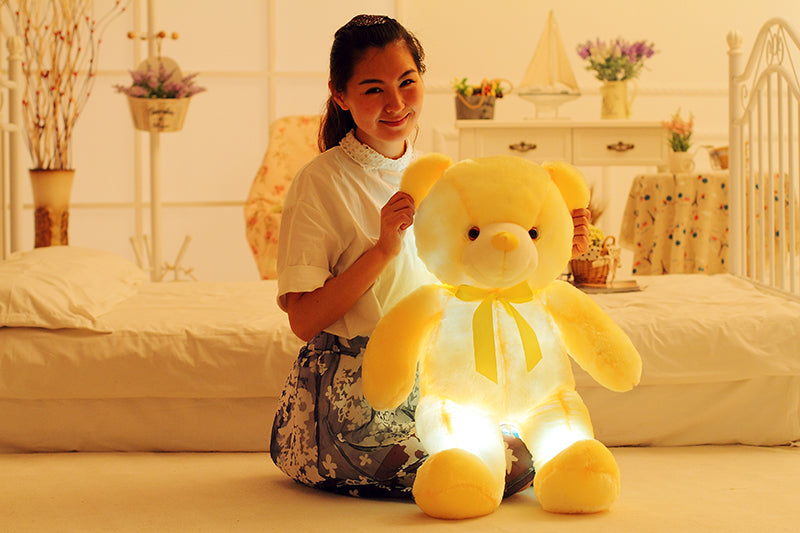 Creative Light Up LED Teddy Bear Stuffed Animals Plush Toy Colorful Glowing Christmas Gift For Kids Pillow Image