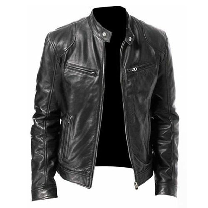 PU Leather Jacket Slim Leather Jacket Image