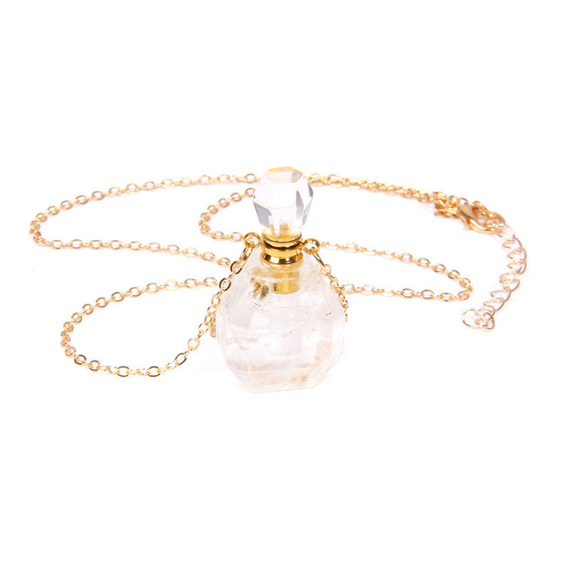 Perfume bottle crystal pendant necklace Image