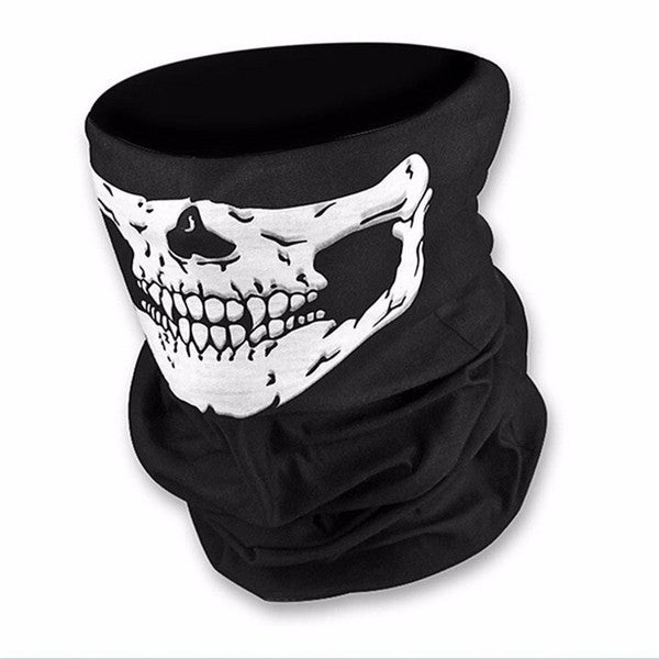 Halloween Skull Party Scarves Mask Masquerade Mardi Gras Black Neck Scary Motorcycle Multi Function Headwear Masks Neckwear Image