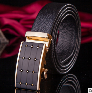 Men's leather factory direct belt buckle leather belt men's automatic belt belt wholesale business Image