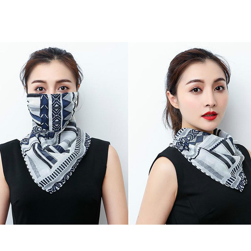 Hanging Ear Thin Face-covering Scarf Triangle Veil Scarf Image