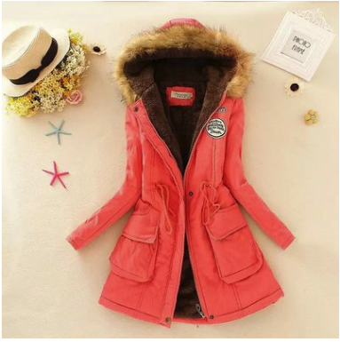 Thick Winter Jacket Women Large Size Long Section Hooded parka outerwear new fashion fur collar Slim padded cotton warm coat Image