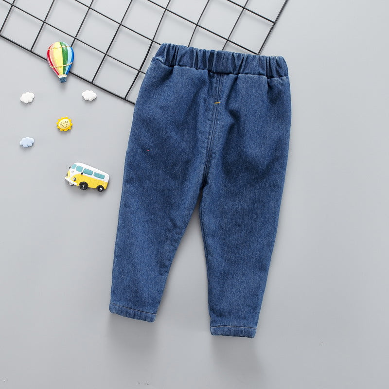 Baby winter plus velvet jeans Image