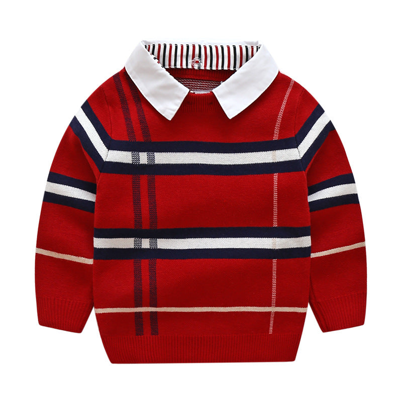 Boys plaid jacquard sweater Image