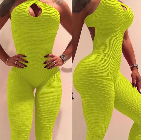 Yoga Jumpsuit Cross Design Backless Tracksuit Full Bodysuit Image