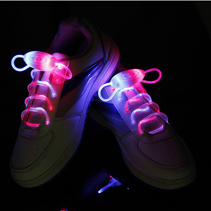 Led Sport Shoe Laces Glow Shoe Strings Round Flash Light Shoelaces Image