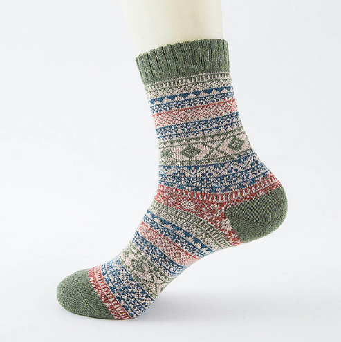 Winter Thick Warm Stripe Wool Socks Casual Sock Business Socks Image