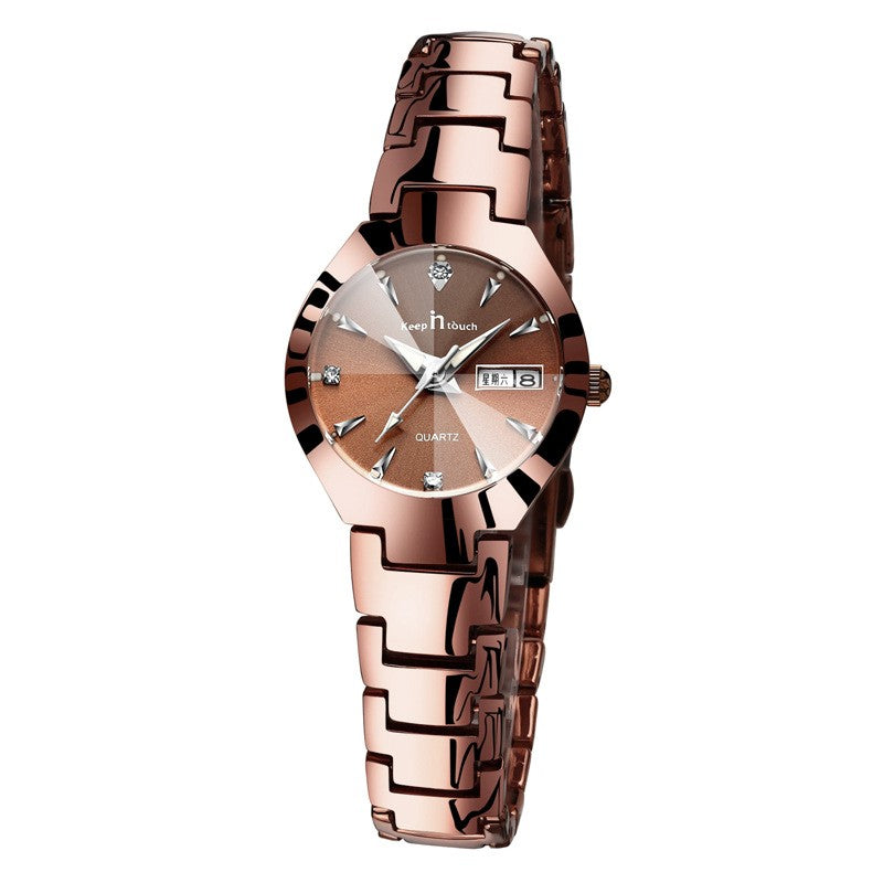 Luminous watch couple watch calendar quartz watch Image