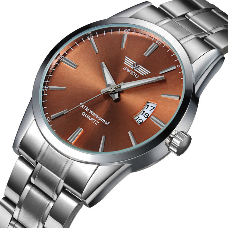 New watches, men's single day steel watches, non mechanical watches, foreign trade watches wholesale Image