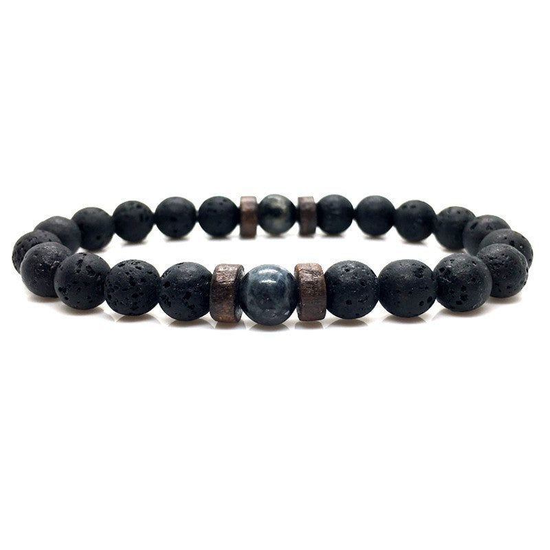 Personality Men's Black Volcanic Stone Bracelet Image