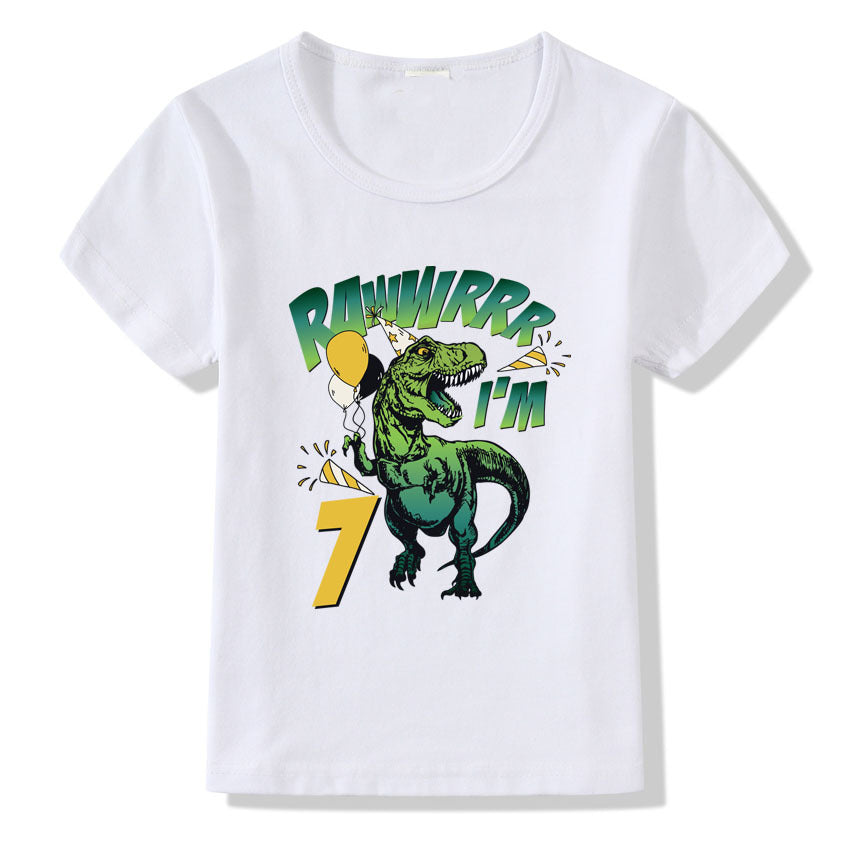 Children's T-shirt Numbers 1-9 Birthday T-shirt Image