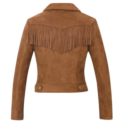 Factory direct selling women''s jacket autumn and winter European and American women''s Lapel tassel suede coat leather jacket women''s short