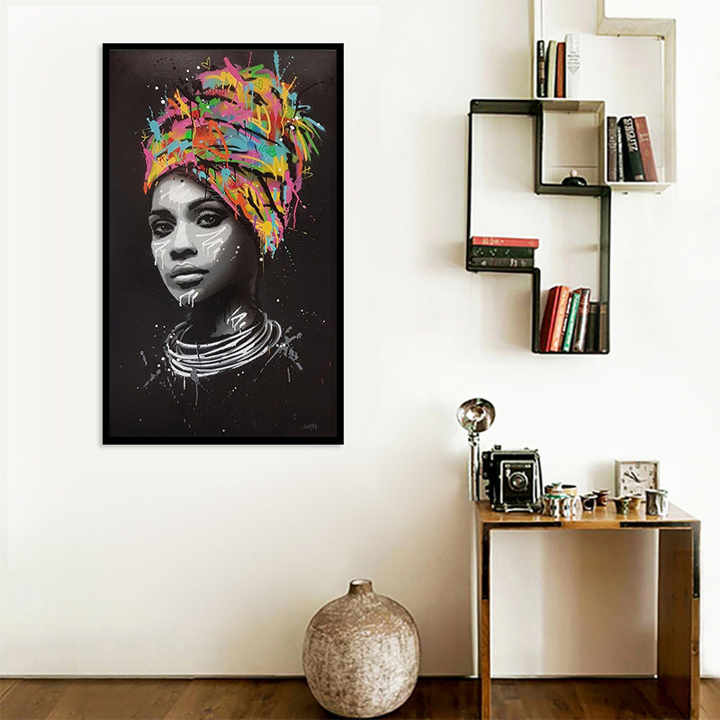 Turban African woman canvas painting Image