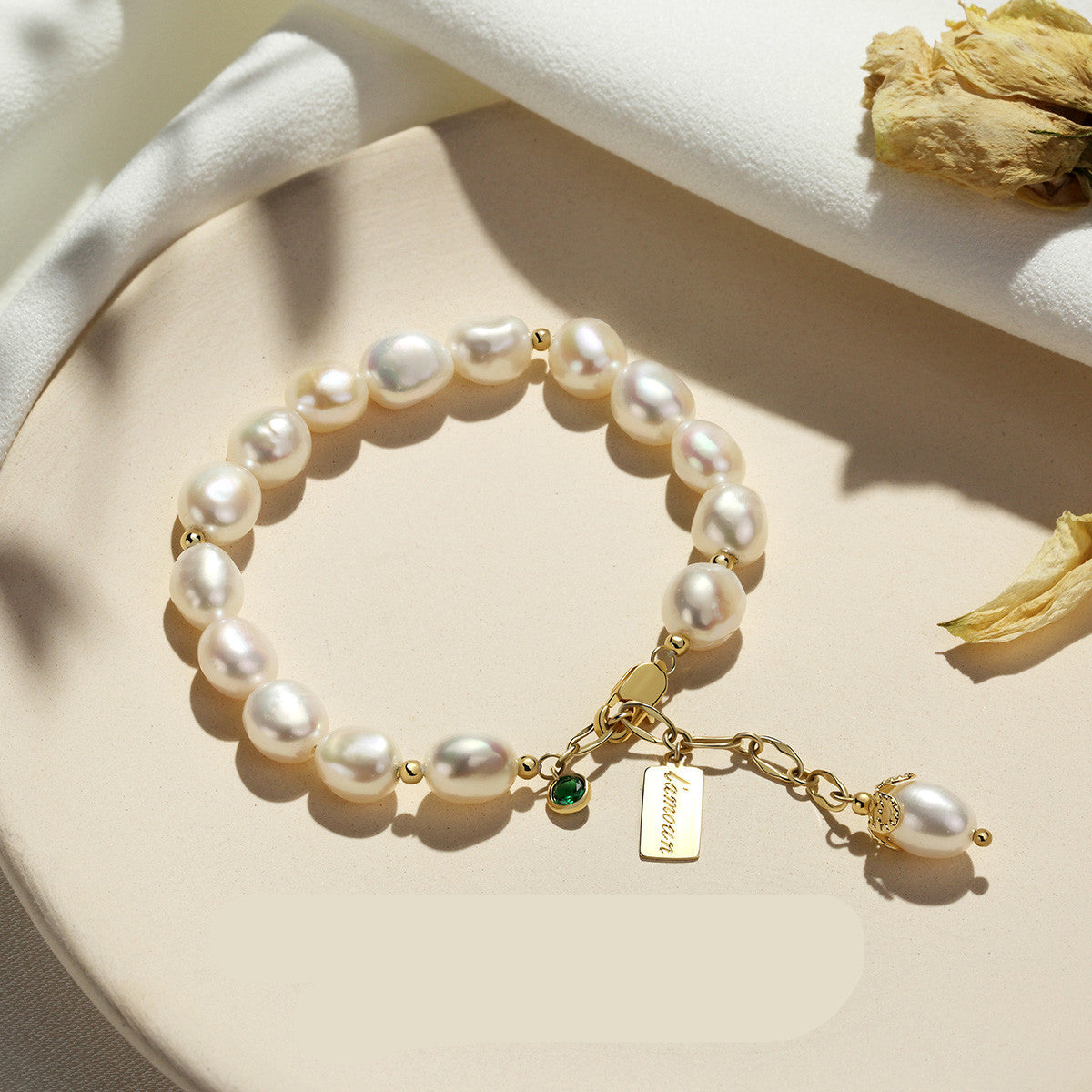 Natural Zircon Pearl Bracelet Luxury Jewelry Image