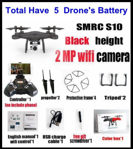 Sales Promotion WiFi 2MP Camera With S10 SMRC FPV Quadcopter Drone Helicopter UAV Micro Remote Control Toy RACER KIT Aircraft Image