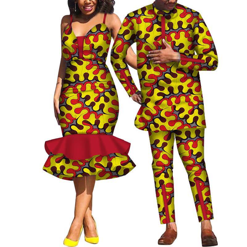 Couple clothing suspender skirt African clothing Image