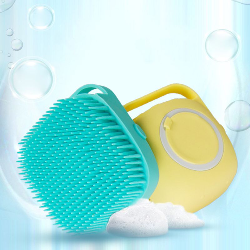 Soft Silicone Bristles Cat Dog Bath Brush Comb Scrubber Shampoo Dispenser For Pet Grooming Deshedding For Pet Washing Image