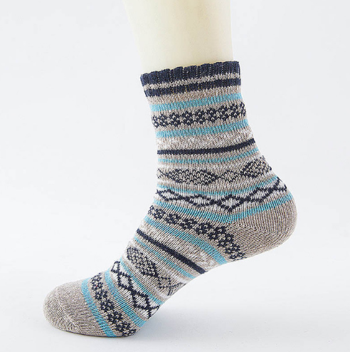 Winter Thick Warm Stripe Wool Socks Casual Sock Business Socks Image