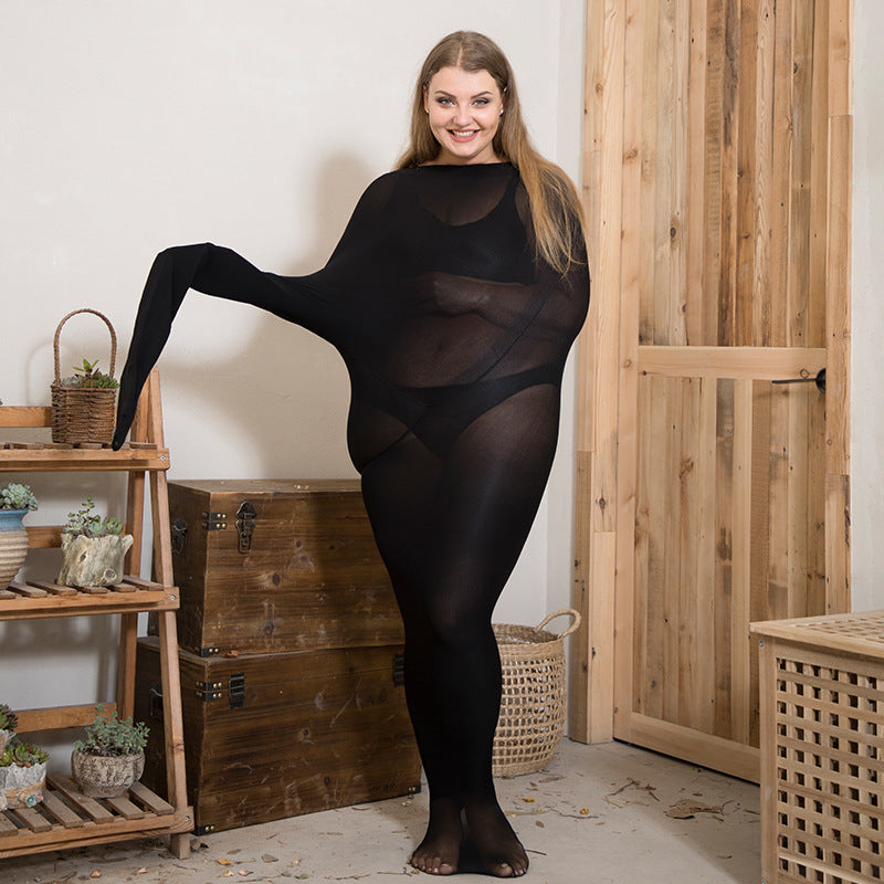 Women Striped Pantyhose Plus Size High Waist Anti-hook Black Tights Warm Seamless Tights Of Large Sizes Image