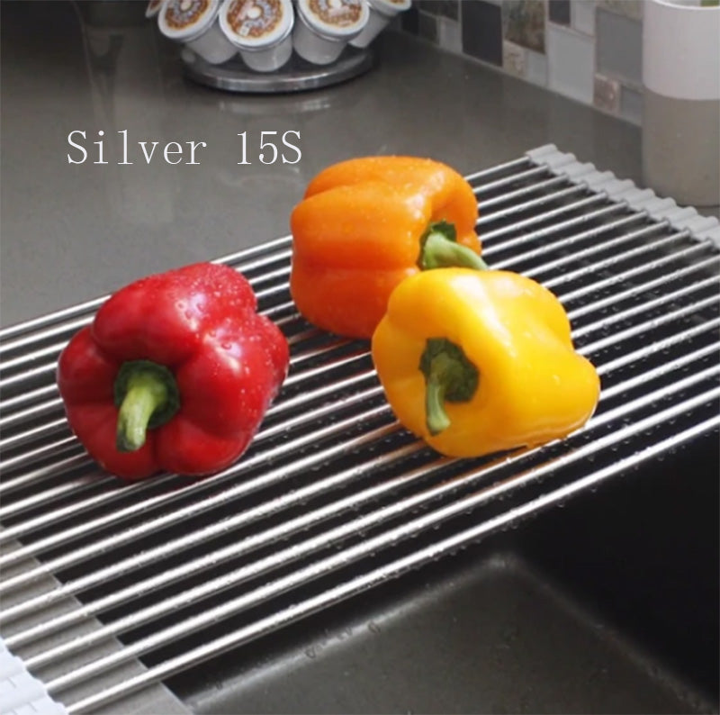 Folding Kitchen Drain Sink Rack Stainless Steel Image