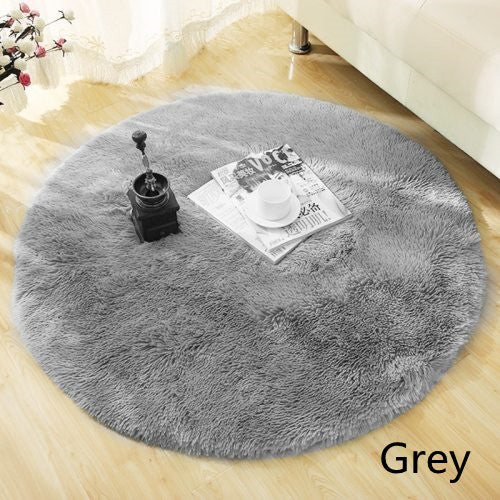 Fluffy Round Rug Carpets For Living Room Decor Faux Fur Carpet Kids Room Long Plush Rugs For Bedroom Shaggy Area Rug Modern Mat Image