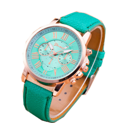 Three eye watches, retro GENEVA, Geneva students, couples, watches, men's belts, quartz trends watches Image