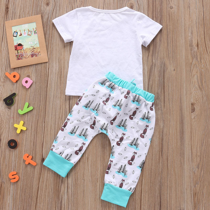 Newborn Baby Clothes Set T-shirt Tops+Pants Little Boys and Girls Outfits Image
