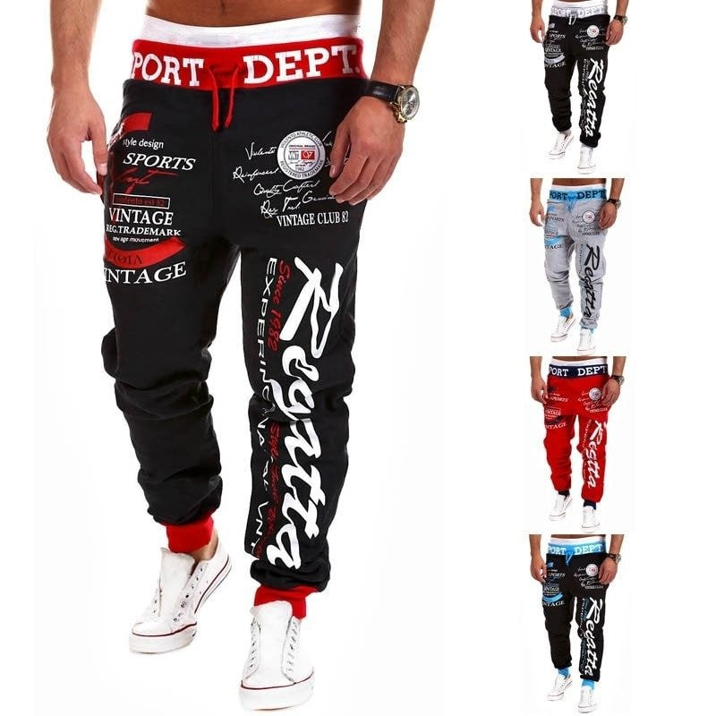 Sport Pants Letter Print Skinny Harem Pants Image