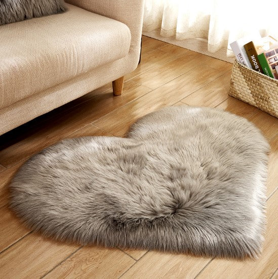 Plush Heart Shaped Carpet Non-Slip Mat Fluffy Rug Floor Mat Blanket Sofa Cushion Foot Pad Carpets For Living Room Home Decor Image