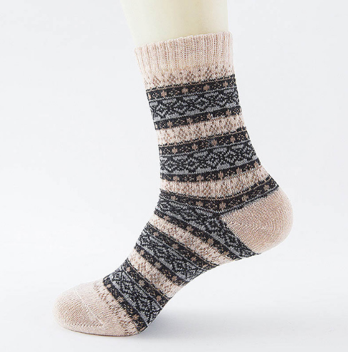 Winter Thick Warm Stripe Wool Socks Casual Sock Business Socks Image