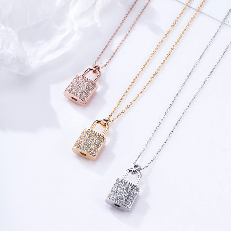 Zircon Lock Necklaces for Lover Luxury Necklace Image