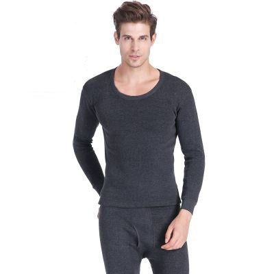 Men's plus velvet thick round neck shirt Image