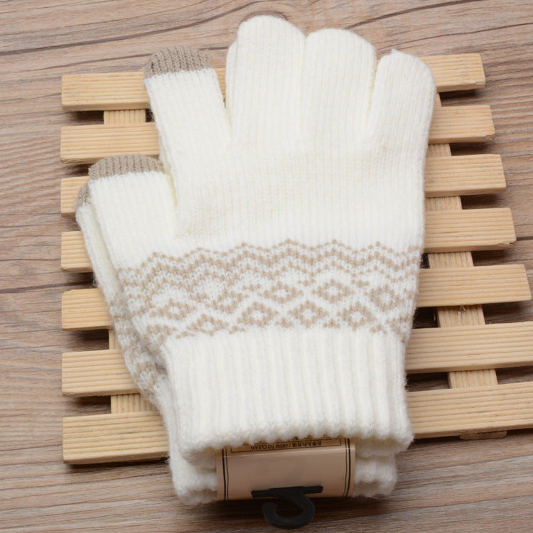 Couple knitted gloves touch screen gloves Image