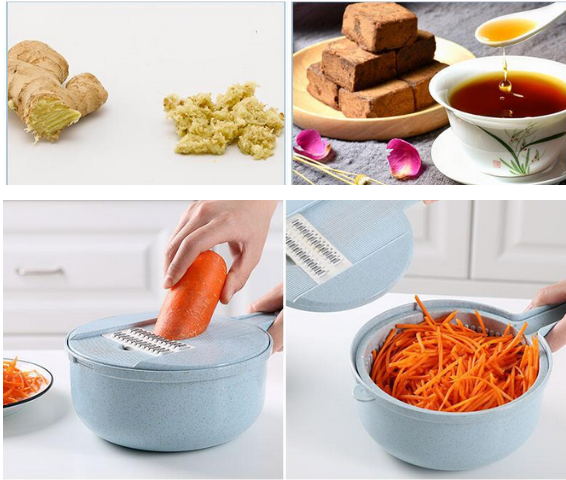 8 In 1 Mandoline Slicer Vegetable Slicer Potato Peeler Carrot Onion Grater With Strainer Vegetable Cutter Kitchen Accessories Image