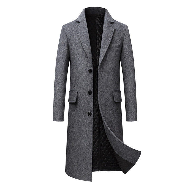 Men Casual Plus Cotton Long Coat Image