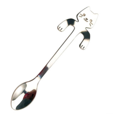 Cross-border 304 Stainless Steel Spoon Cartoon Cat Handle Hanging Coffee Spoon Image