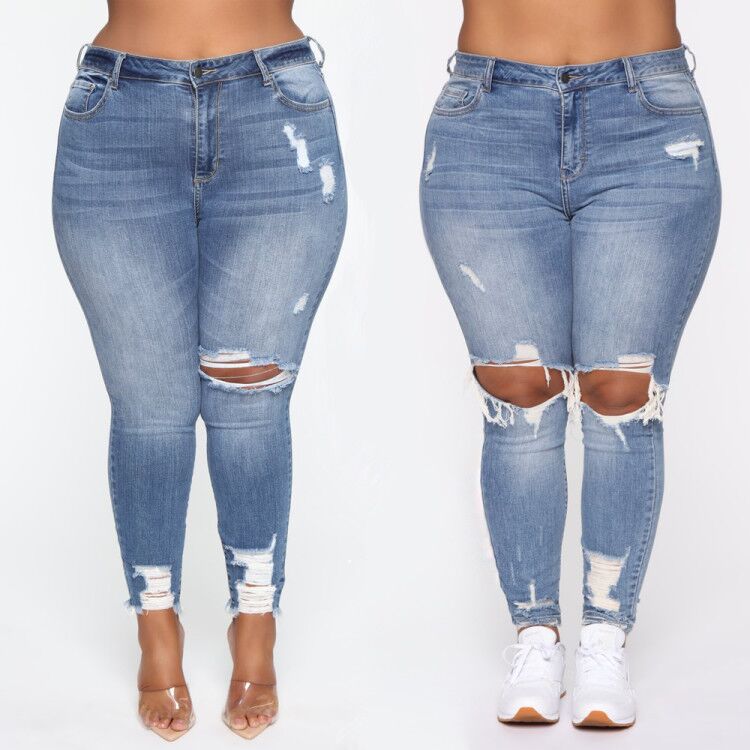 Stretch Ripped Women Plus Size Jeans Plus Size Jeans Image