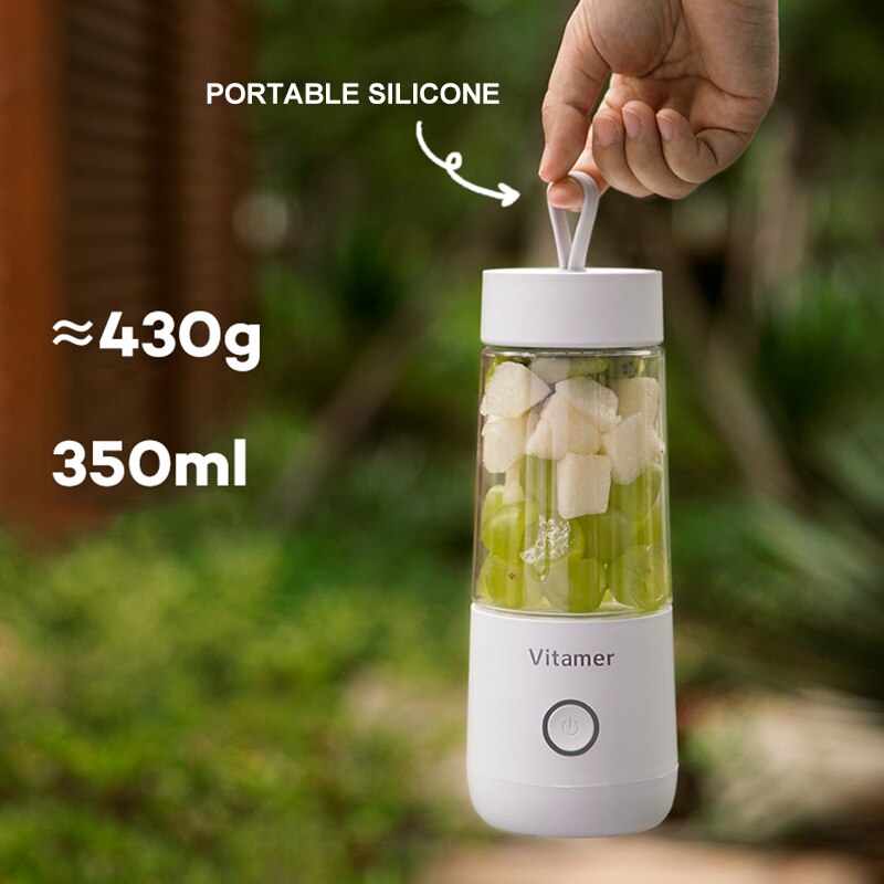 350ml Portable Blender Juicer Electric USB Rechargeable Mixer Smoothie Slushy Cup Fresh Juice Blender Bottle USB Charging Kitchen Gadgets Image