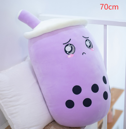 Cute Fruit Drink Plush Stuffed Soft Strawberry Milk Tea Plush Boba Tea Cup Toy Bubble Tea Pillow Cushion Kids Gift Image